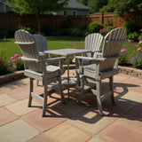 Poly-Luxe Bar Height Bistro Set for 4 with 30" Pedestal Table