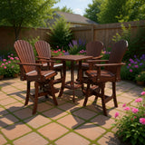 Poly-Luxe Bar Height Bistro Set for 4 with 30" Pedestal Table