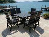 Poly-Luxe Modern Dining Set for 6 with Pedestal Table