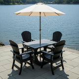 Poly-Luxe Dining Set for 4 with 4' Trestle Table