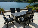 Poly-Luxe Modern Dining Set for 6 with 5' Table