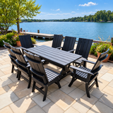 Poly-Luxe Modern Dining Set for 8 with 6' Table
