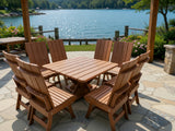 Poly-Luxe Modern Dining Set for 8 with Pedestal Table