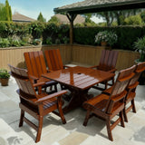 Wooden Modern Dining Set for 6 with Pedestal Table