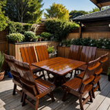 Wooden Modern Dining Set for 8 with Pedestal Table