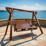 Wooden Family Porch Swing with Frame