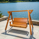 Wooden Family Porch Swing with Frame