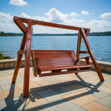 Wooden Family Porch Swing with Frame