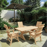 Wooden Modern Dining Set for 4 with 4' Table