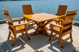 Wooden Modern Dining Set for 4 with Pedestal Table
