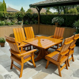 Wooden Modern Dining Set for 6 with Pedestal Table