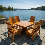 Wooden Modern Dining Set for 6 with Pedestal Table