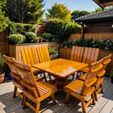 Wooden Modern Dining Set for 8 with Pedestal Table