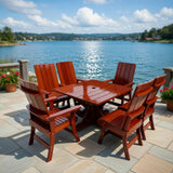 Wooden Modern Dining Set for 6 with Pedestal Table