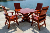 Wooden Modern Dining Set for 4 with Pedestal Table