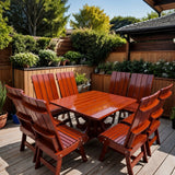 Wooden Modern Dining Set for 8 with Pedestal Table