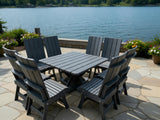 Poly-Luxe Modern Dining Set for 8 with Pedestal Table