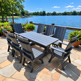 Poly-Luxe Modern Dining Set for 8 with 6' Table