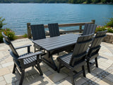 Poly-Luxe Modern Dining Set for 6 with 6' Table