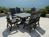 Poly-Luxe Modern Dining Set for 6 with Pedestal Table