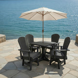 Poly-Luxe Dining Set for 4 with Pedestal Table