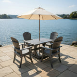 Poly-Luxe Dining Set for 4 with 4' Trestle Table