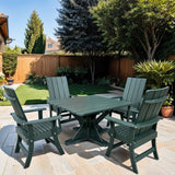 Poly-Luxe Recycled Plastic Modern Dining Set for 4 with Pedestal Table