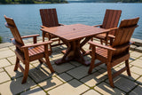 Wooden Modern Dining Set for 4 with Pedestal Table