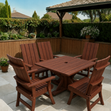 Wooden Modern Dining Set for 6 with Pedestal Table