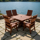 Wooden Modern Dining Set for 6 with Pedestal Table