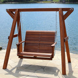 Wooden Lovers Porch Swing with Frame