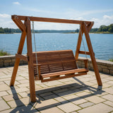 Wooden Family Porch Swing with Frame