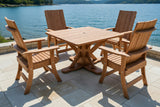 Wooden Modern Dining Set for 4 with Pedestal Table