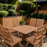 Wooden Modern Dining Set for 8 with Pedestal Table