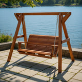Wooden Family Porch Swing with Frame