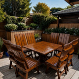 Wooden Modern Dining Set for 8 with Pedestal Table
