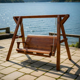 Wooden Family Porch Swing with Frame