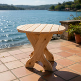 Wooden 24" Round Side Table
