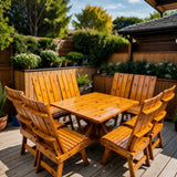 Wooden Modern Dining Set for 8 with Pedestal Table