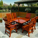 Wooden Modern Dining Set for 6 with Pedestal Table