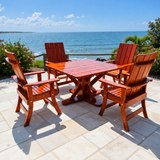 Wooden Modern Dining Set for 4 with Pedestal Table