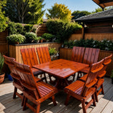 Wooden Modern Dining Set for 8 with Pedestal Table