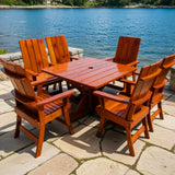 Wooden Modern Dining Set for 6 with Pedestal Table
