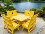 Poly-Luxe Modern Dining Set for 8 with Pedestal Table