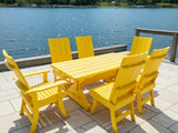 Poly-Luxe Modern Dining Set for 6 with 5' Table