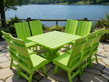 Poly-Luxe Modern Dining Set for 8 with Pedestal Table