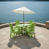 Poly-Luxe Dining Set for 4 with 4' Trestle Table