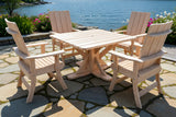 Wooden Modern Dining Set for 4 with Pedestal Table