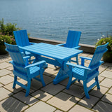 Poly-Luxe Modern Dining Set for 4 with 5' Table