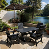 Poly-Luxe Modern Dining Set for 4 with 6' Table
